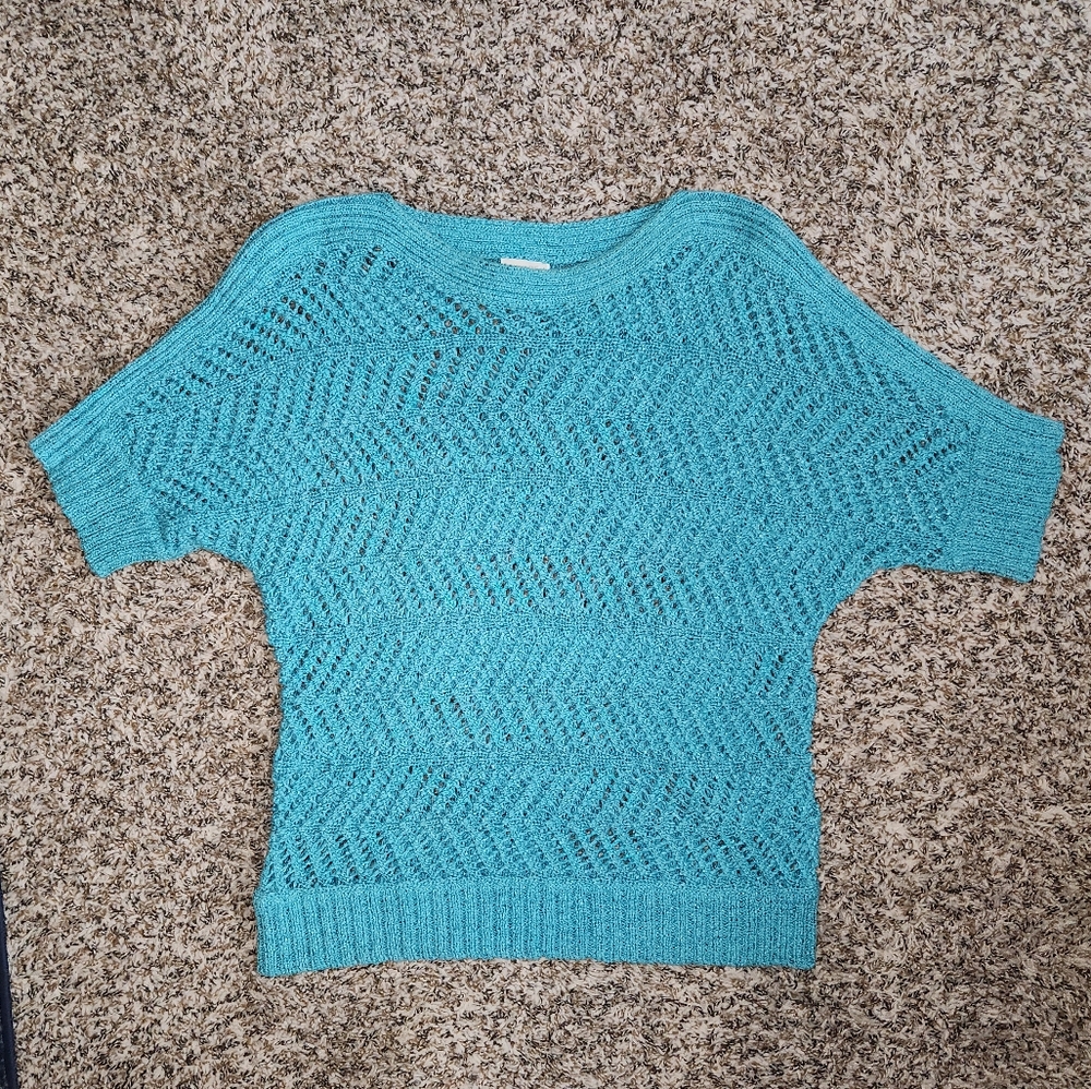 Chico Brand Turquoise Knit Sweater for Women SIZE 2 - Picture 8 of 13